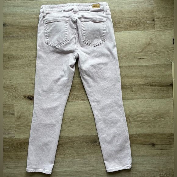 Paige Kylie Crop Jeans Women's 28 Cotton Blend Mauve Lilac Artsy Boho Lagenlook - Picture 3 of 8